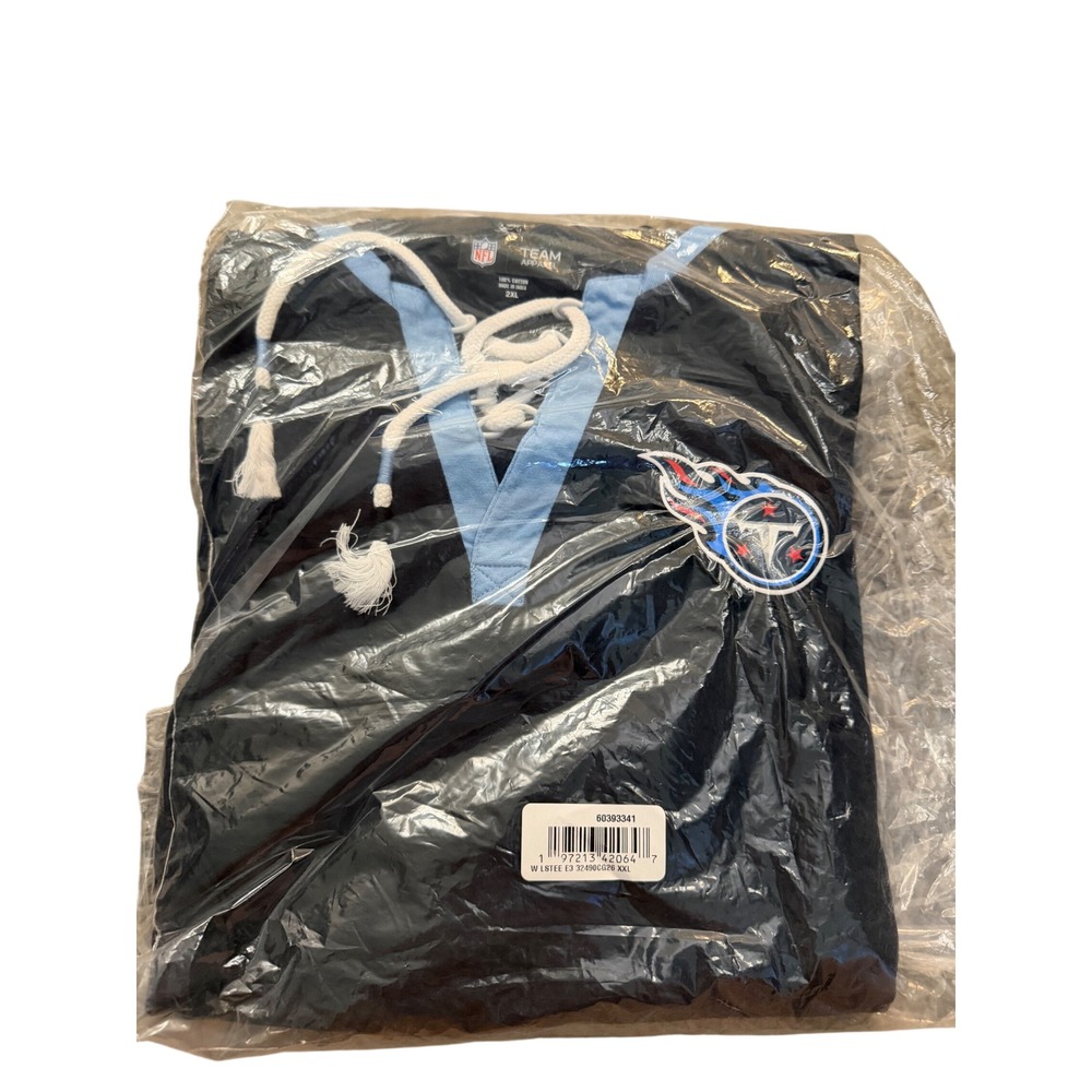 New Tennessee Titans NFL Team Apparel Lace Up Long Sleeve Shirt Navy Blue 2XL - Picture 6 of 7